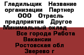 Гладильщик › Название организации ­ Партнер, ООО › Отрасль предприятия ­ Другое › Минимальный оклад ­ 20 000 - Все города Работа » Вакансии   . Ростовская обл.,Зверево г.